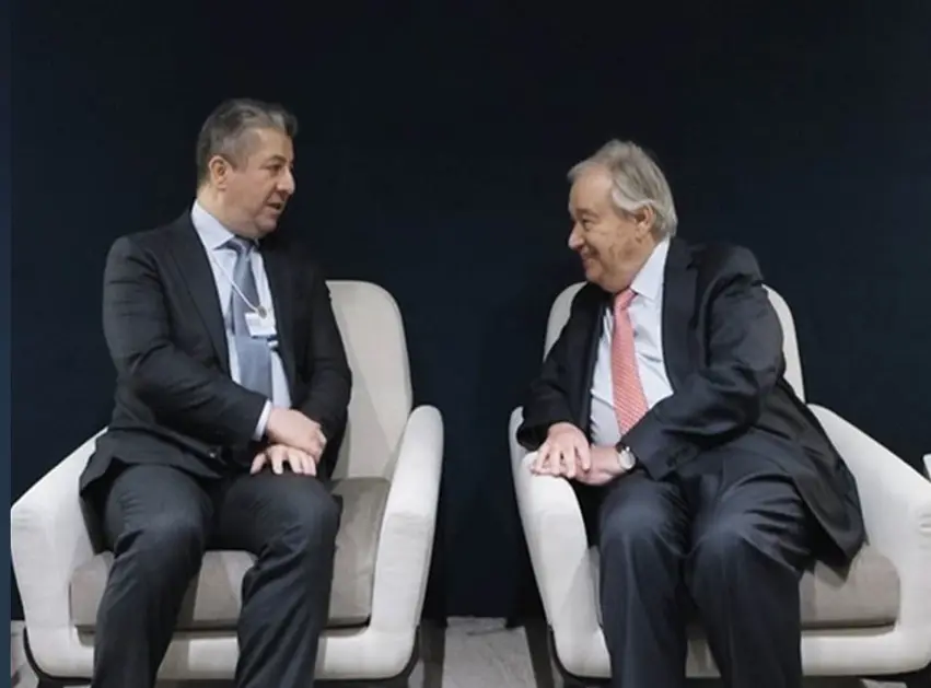 Mesrûr Barzanî li Davosê bi sekreterê gistî yê NY Guterres re civiya